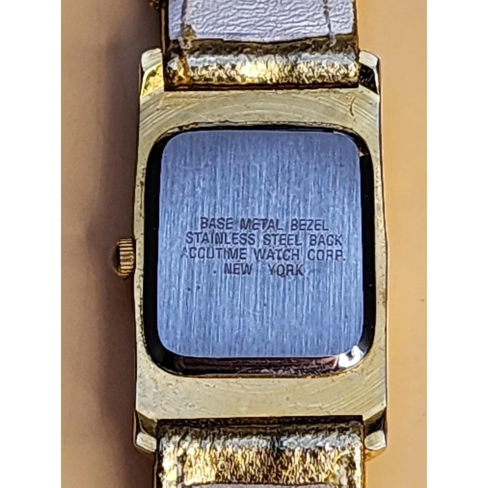 Vtg VIVIANI Gold Tone Watch With Gold Leather Band New Battery FREE $HIPPING!!